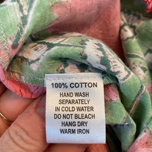 Pax Philomena NWT Francis Floral cotton draw string pants w/Beaded Tassel ties - Picture 13 of 16